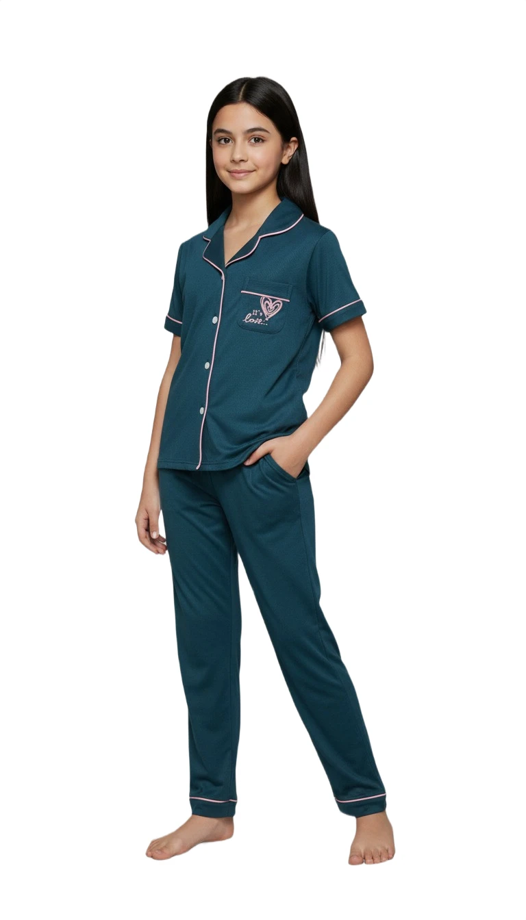 F881402T Lovely Dreams Piped Pajamas - Blue