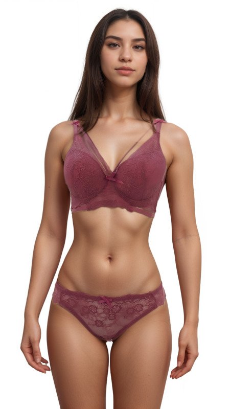 Women's Seamless Everyday Innerwear Set Soft, Lightweight Lingerie for Full Coverage and Daily Comfort - Pink