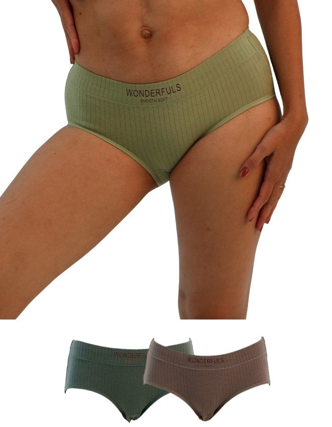 JOANNA Women's Stretch Design Mid Rise 3-Pack Panties, Multicolor - LightGreen