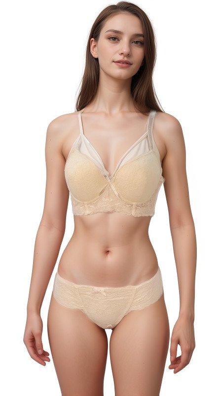 Women's Seamless Everyday Lingerie Set, Ultra-Comfortable Full Coverage Bra & Panty for All-Day Support - White