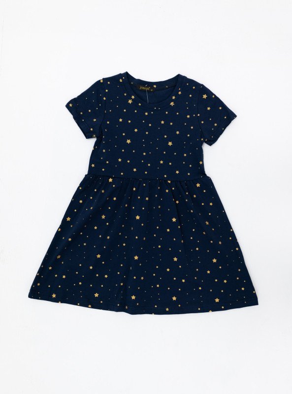 Girls’ Star Print Everyday Dress - Black