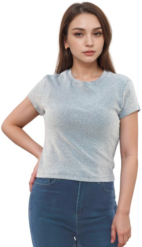 Women's Slim Fit Half Sleeve T-Shirt - Gray