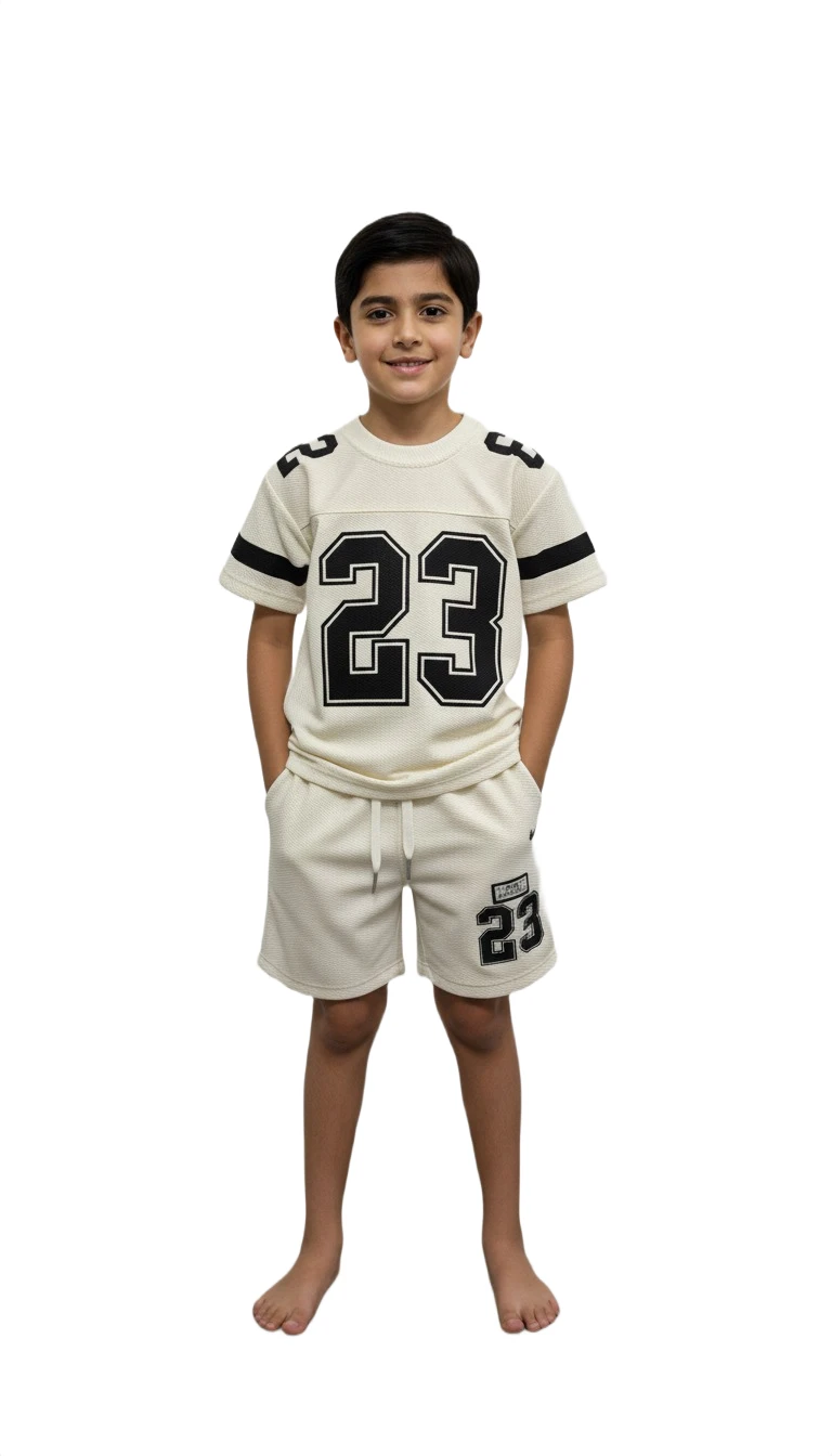 Comfort Fit Sporty Two-Piece for Kids - White