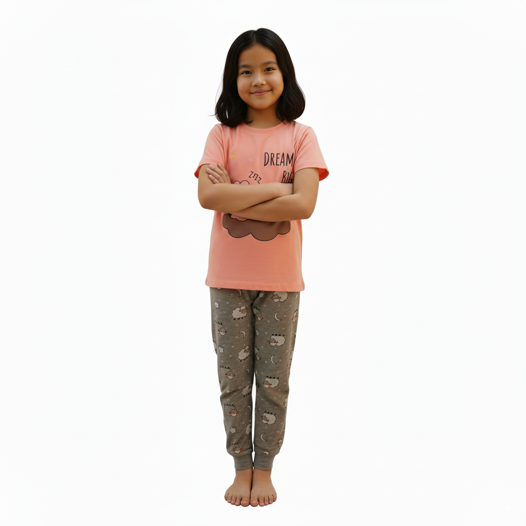 Dream Big Girls’ Pajama Set – Soft, Cozy & Adorable Sleepwear - Pink