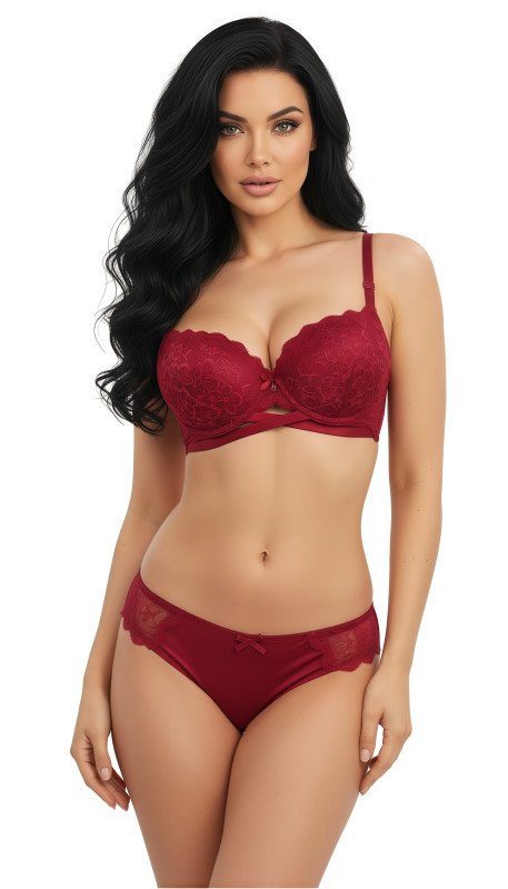 Women's Everyday Comfortable Bra & Panty Set Seamless, Breathable, and Lightweight Lingerie for Daily Wear Full Coverage Bra for Women - Fuchsia