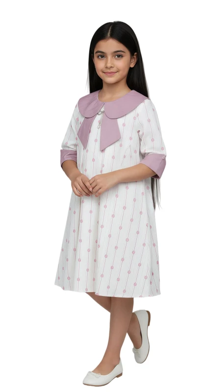 Girl's Sweetheart Stripe A-Line Dress - Pink