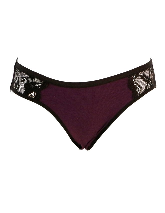 JOANNA Women's Two Tone Lace Design Bikini 3-Pack Panties, Multicolor - DarkViolet