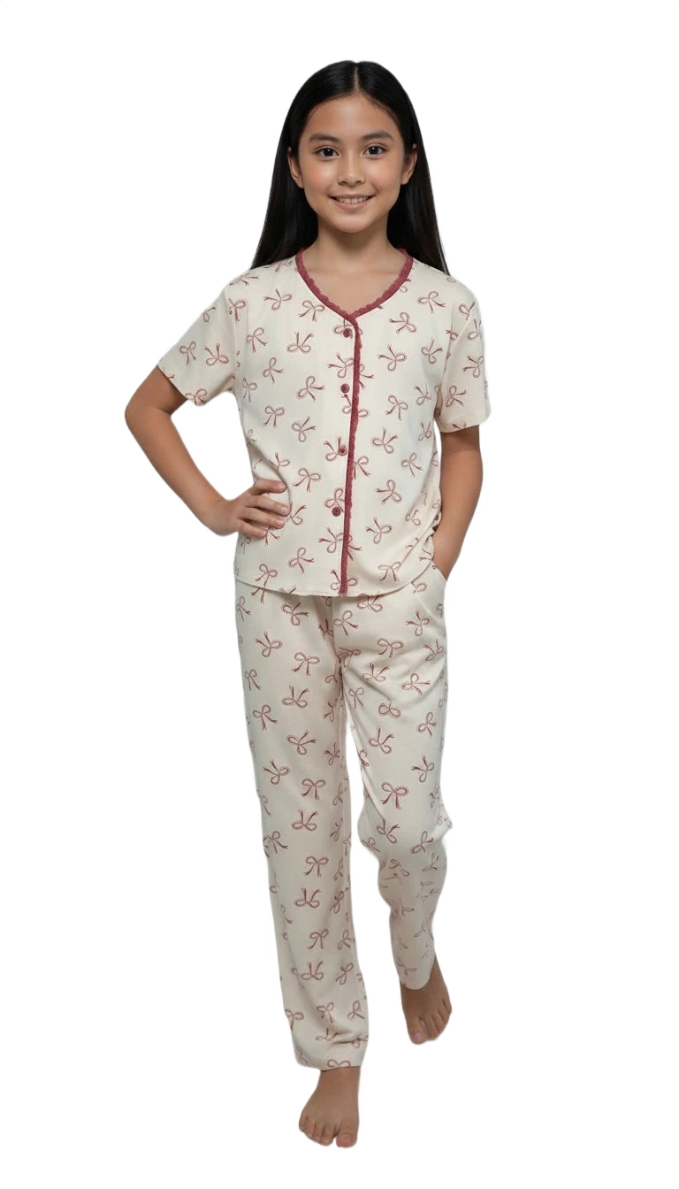Little Ribbon Sweetie Pajama Set - Beige