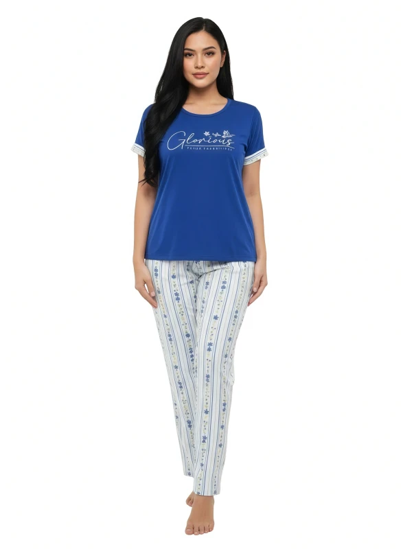 Women's Glorious Bloom Pajama Set - Blue