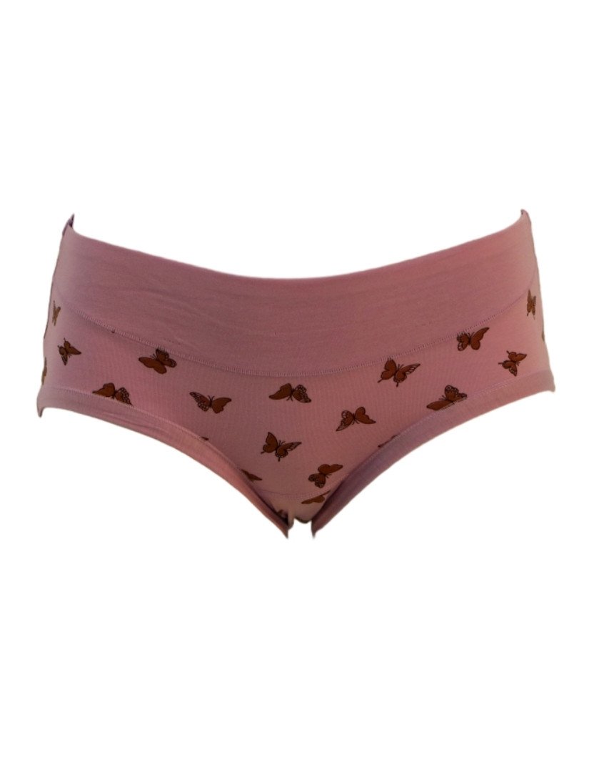 Women's Butterfly Design Mid Rise 3-Pack Panties, Multicolor - Pink