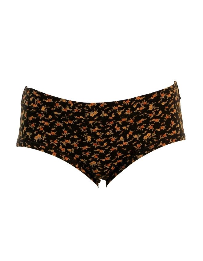 Women's Floral Design Mid Rise 3-Pack Panties, Multicolor - Black