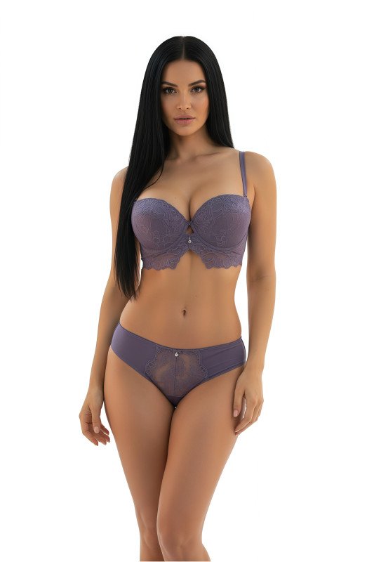 Women's Everyday Comfortable Bra & Panty Set Seamless, Breathable, and Lightweight Lingerie for Daily Wear Full Coverage Bra for Women - Violet