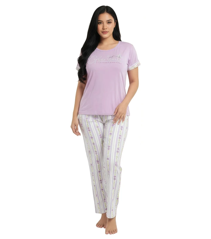 Women's Glorious Bloom Pajama Set - Violet