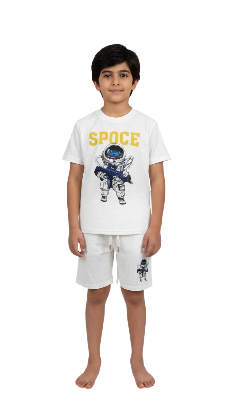 Astro Adventure Tee & Short Set - White