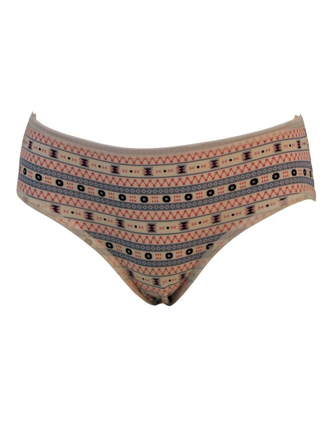 Women's Multiple Design Mid Rise 6-Pack Panties, Multicolor - Beige