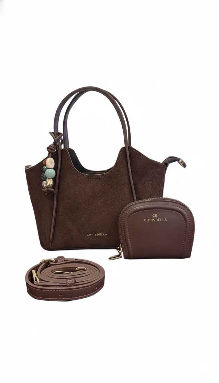 The Everyday Chic Tote with Pouch - Brown