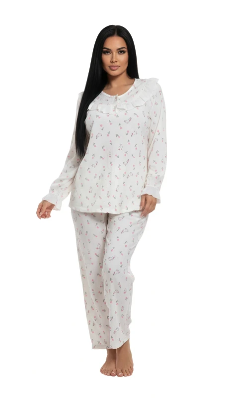 Women's Floral Bunny Charm Pajama - Pink