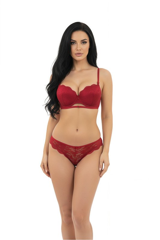 Women's Seamless Innerwear Set  Full Coverage, Breathable Bra & Panty Combo for Everyday Use - Red