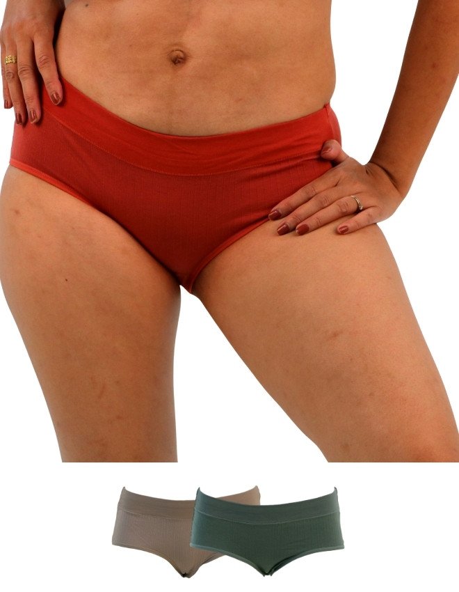 JOANNA Women's Stretch Design Mid Rise 3-Pack Panties, Multicolor - DarkOrange
