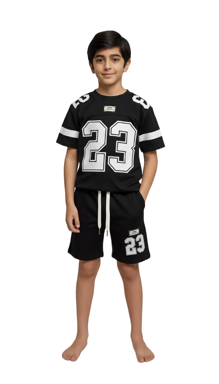 Comfort Fit Sporty Two-Piece for Kids - Black