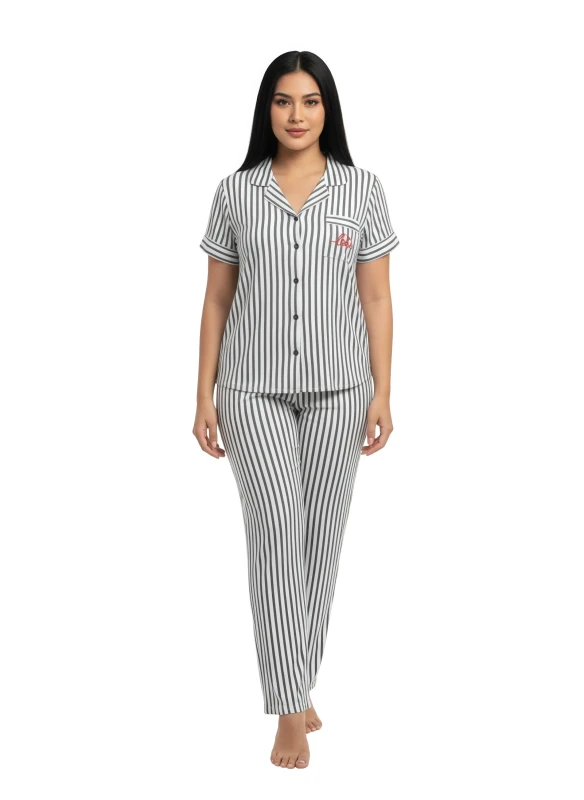 Women's Sweet Dreams Striped Pajama Set - Gray